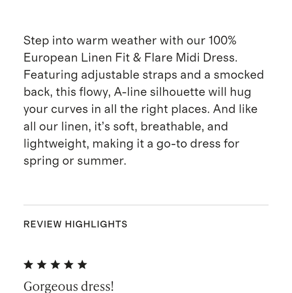 NWOT Quince Dress European Linen Fit Flare Midi Waterfall Stripe Blue XS - Picture 12 of 13